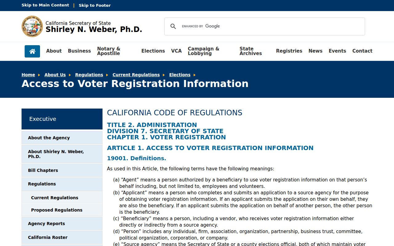 Claremont voter records rules under California regulations