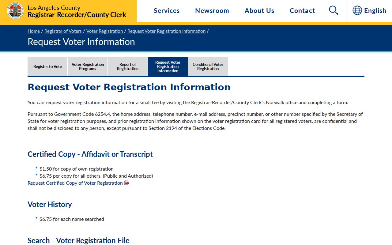 Claremont voter records request through LA County